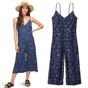 Patagonia June Lake Blue Floral Print Tencel Jumpsuit M